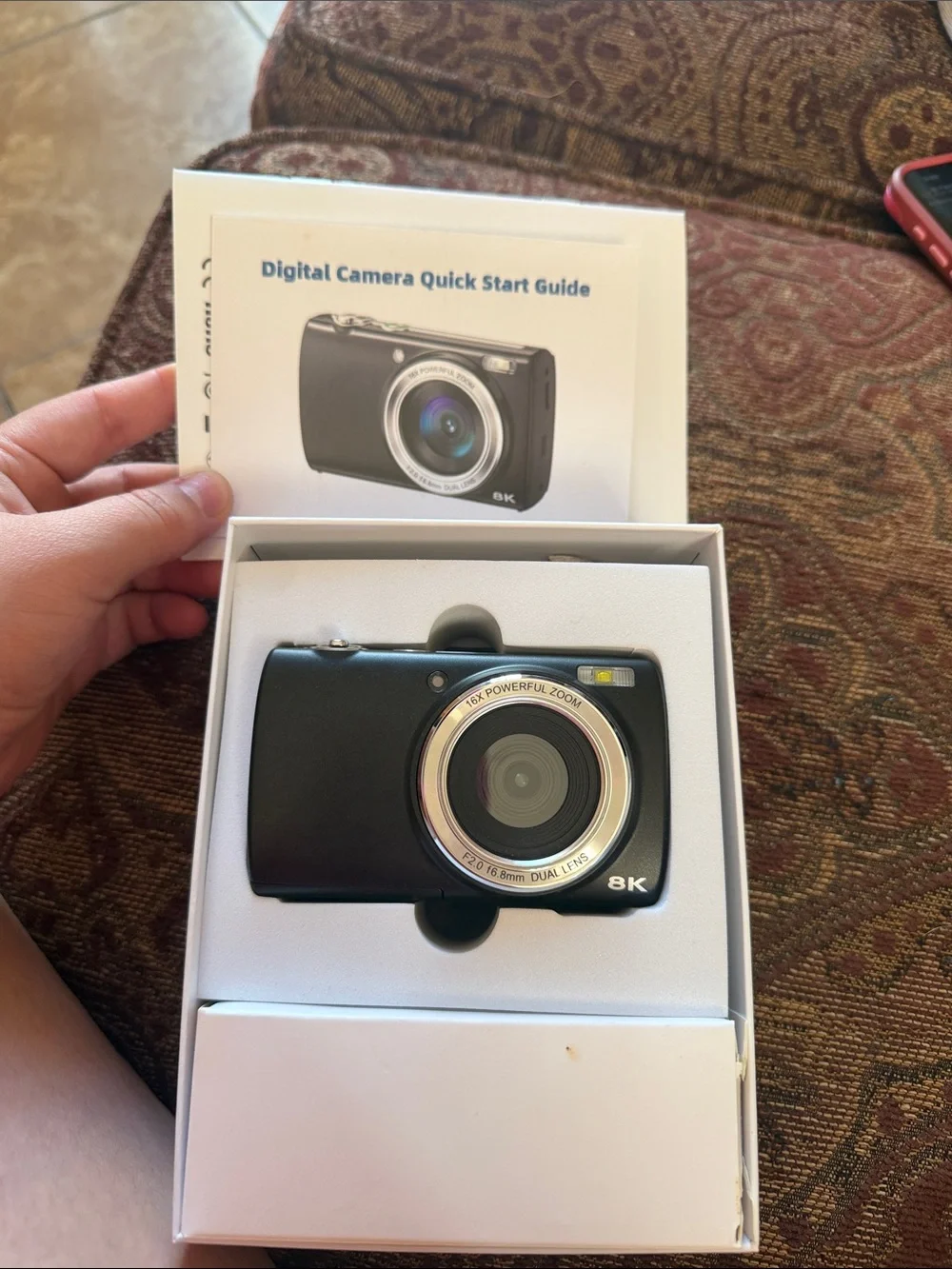 Black 8K Compact Digital Camera with Powerful Zoom